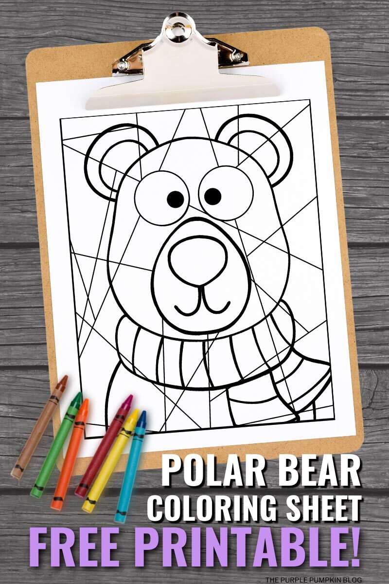 Free printable polar bear loring sheet for winter days