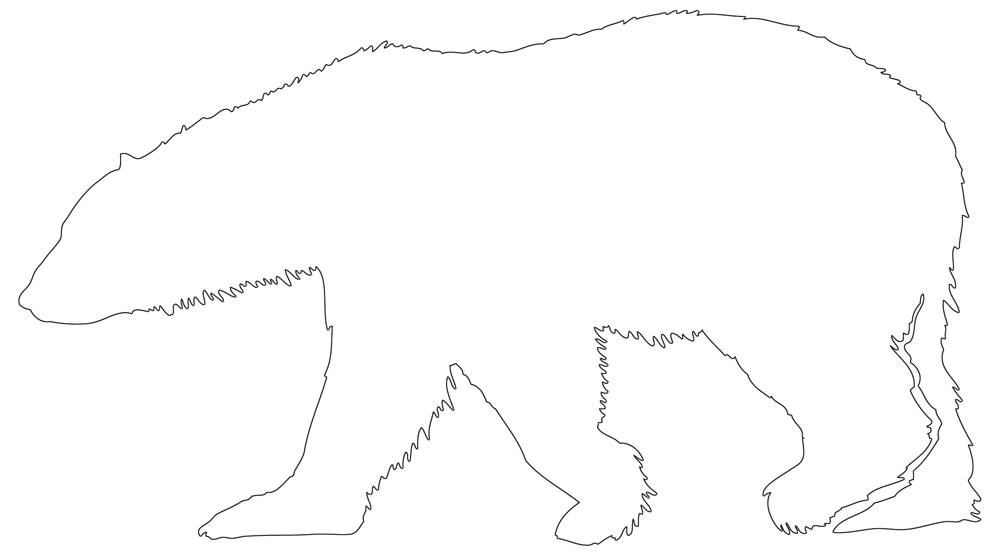 White polar bear outline