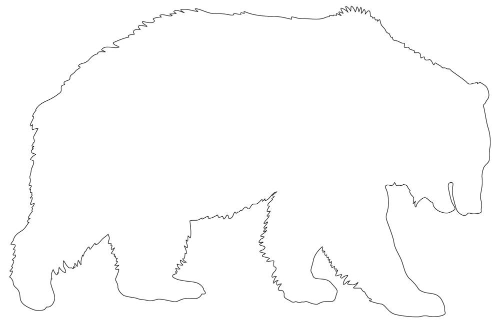Bear template free printable coloring page