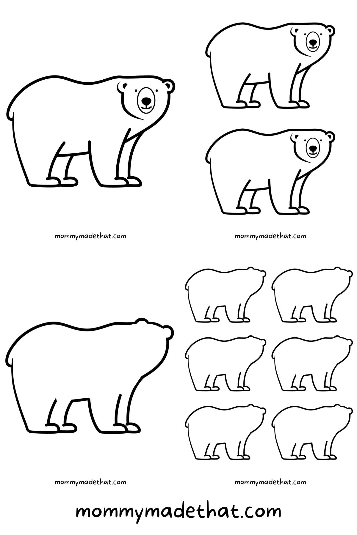 Adorable polar bear templates free printables
