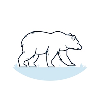 Polar bear outline vectors illustrations for free download