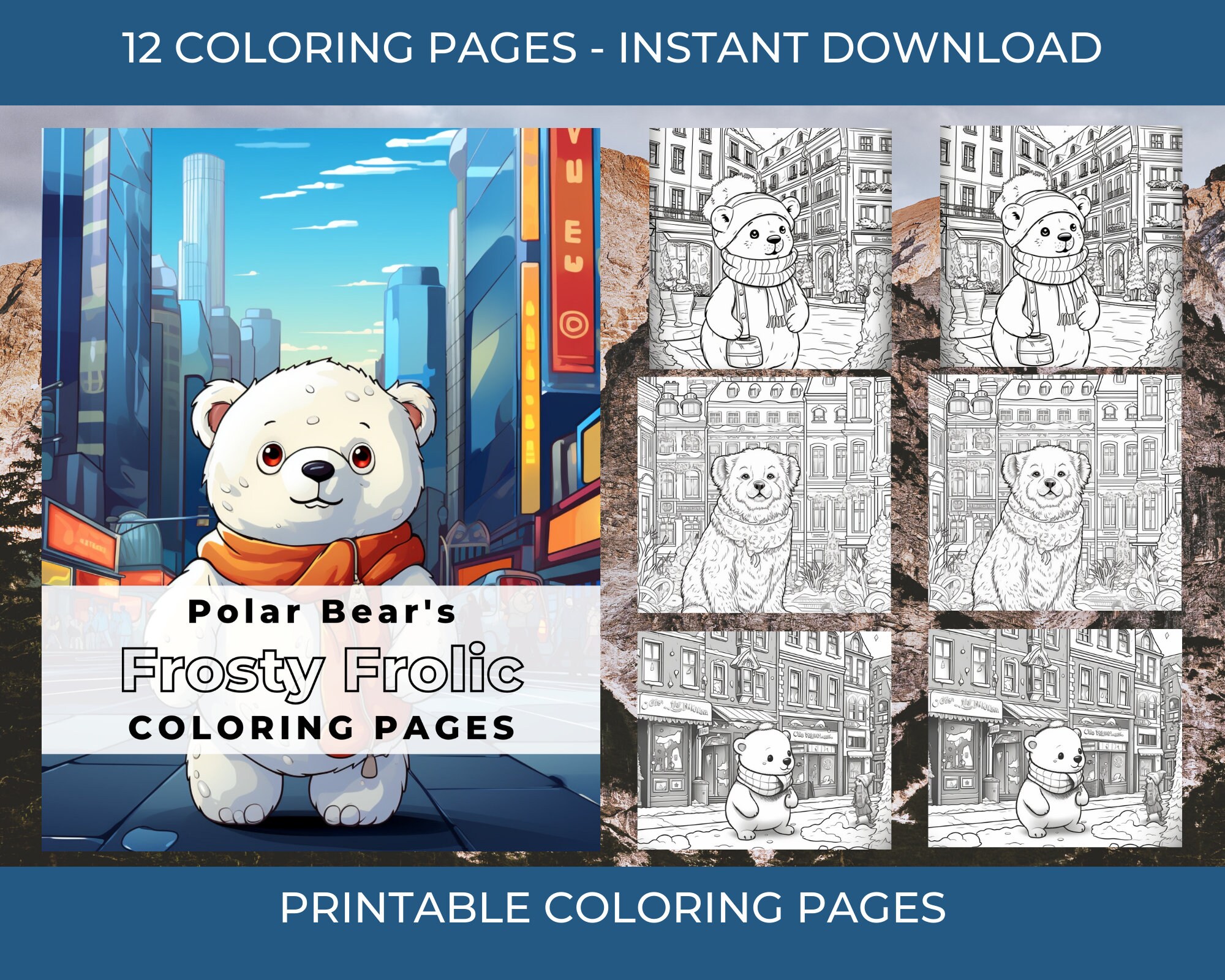 Polar bears coloring