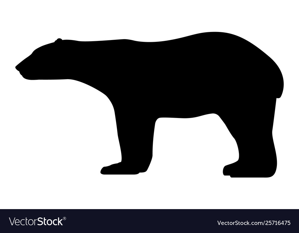 Black silhouette polar bear royalty free vector image