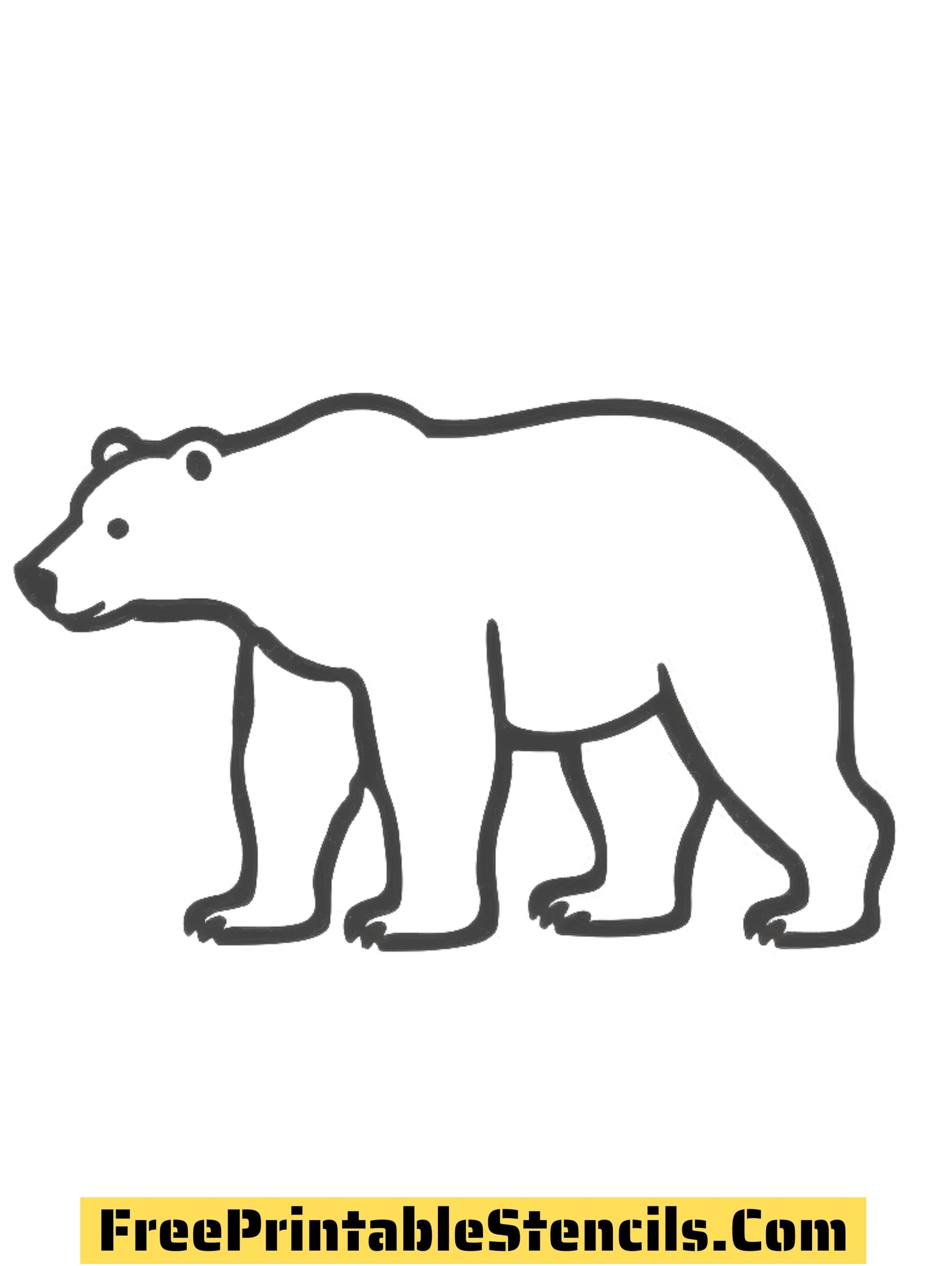 Polar bear stencils and silhouettes