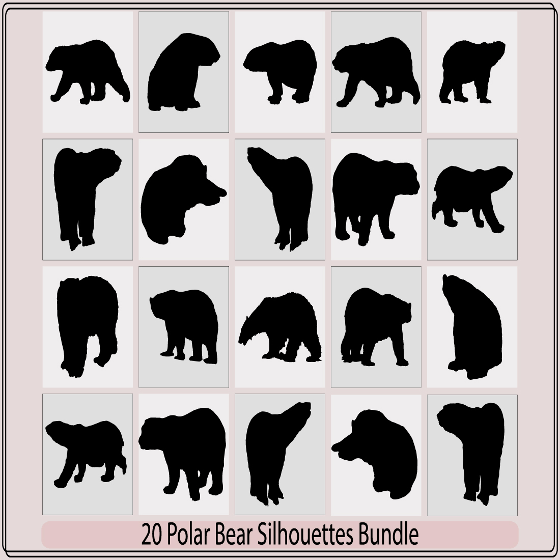 Polar bear silhouette iconpolar bear symbol of the arcticvector silhouette bearthe bears wildlife animals