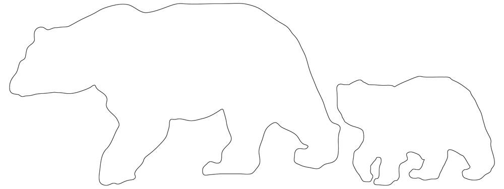 Mama bear with cub coloring pages stencil outline