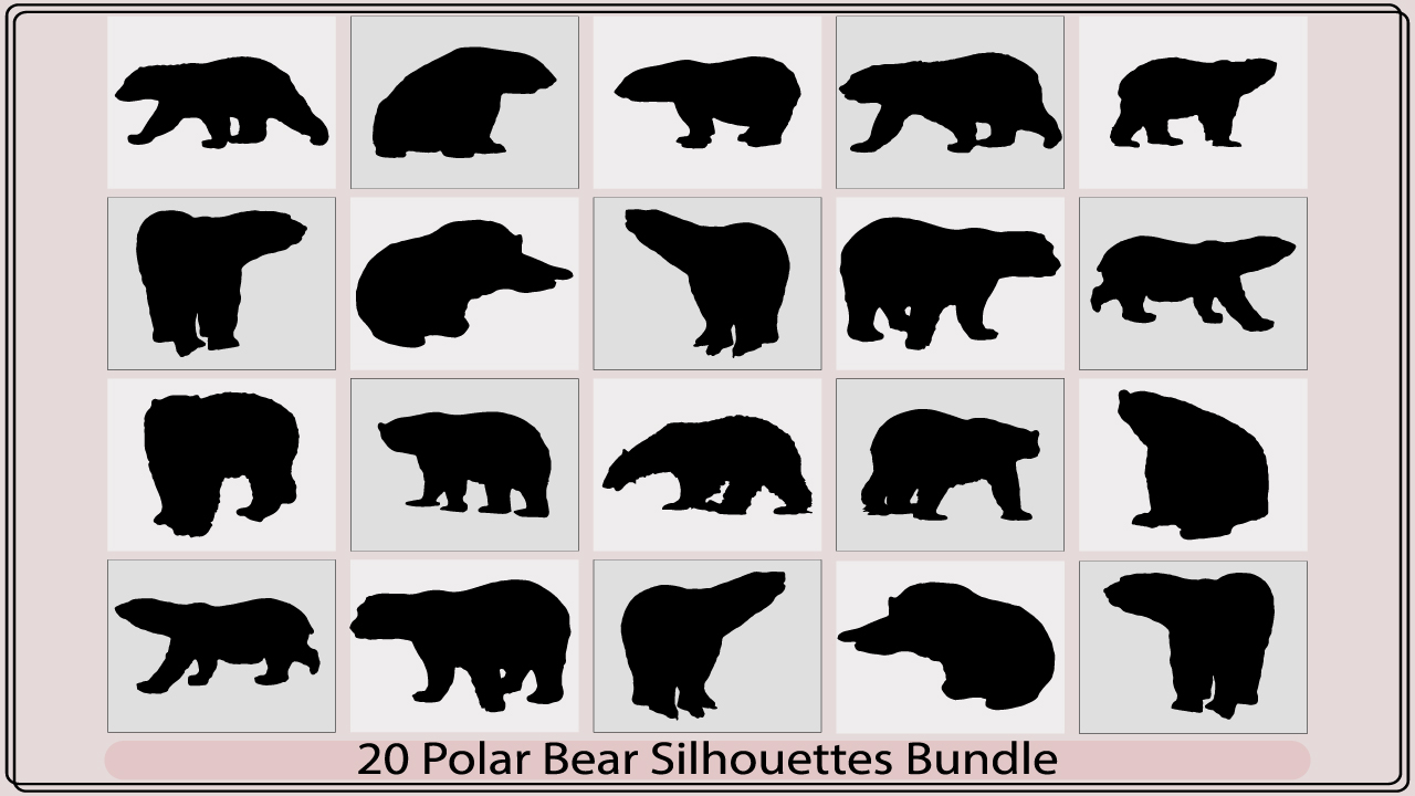 Polar bear silhouette iconpolar bear symbol of the arcticvector silhouette bearthe bears wildlife animals
