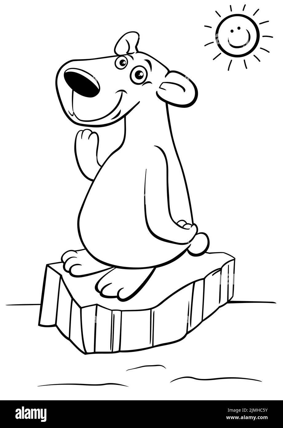 Cartoon polar bear black and white stock photos images
