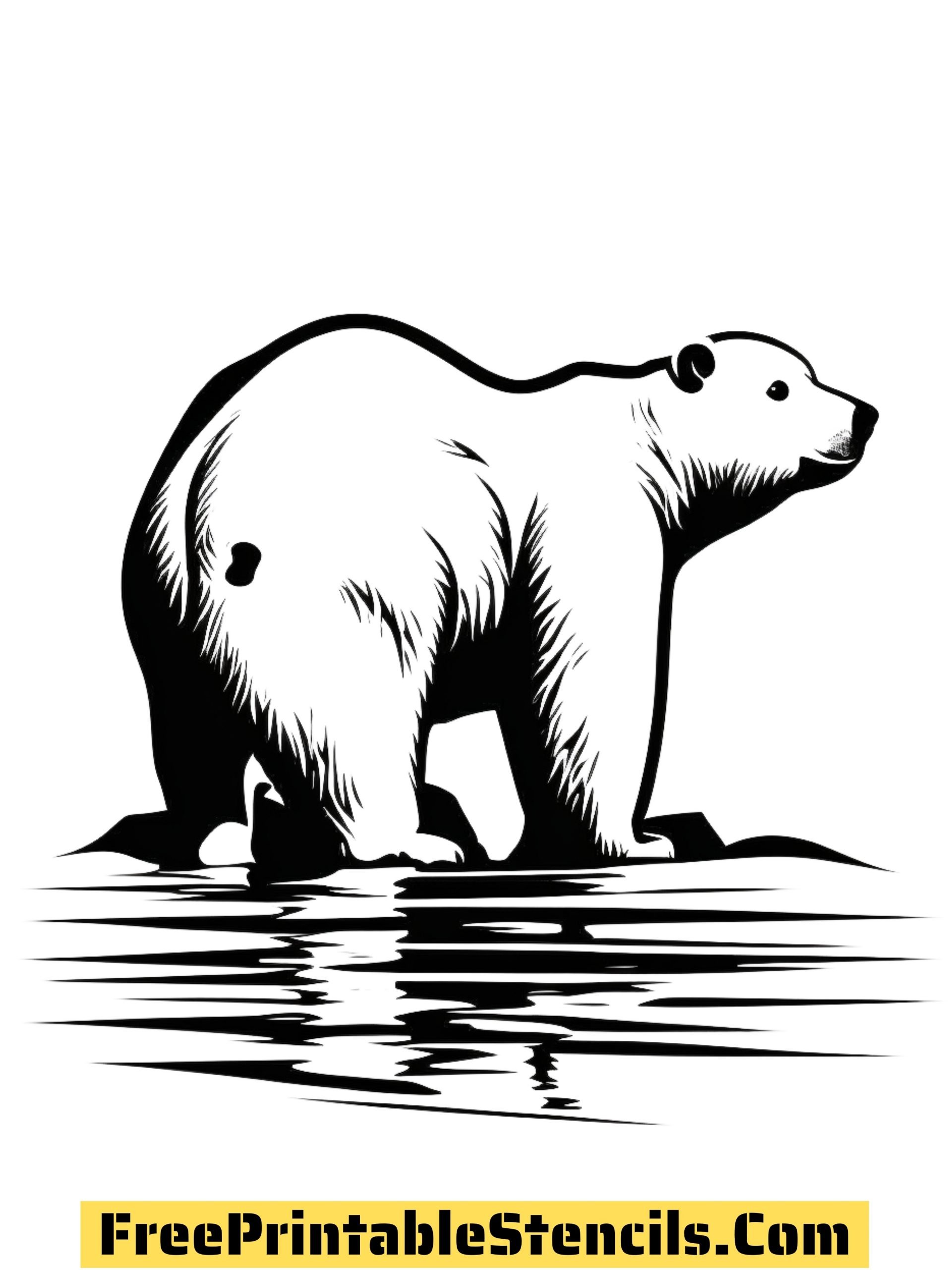 Polar bear stencils and silhouettes