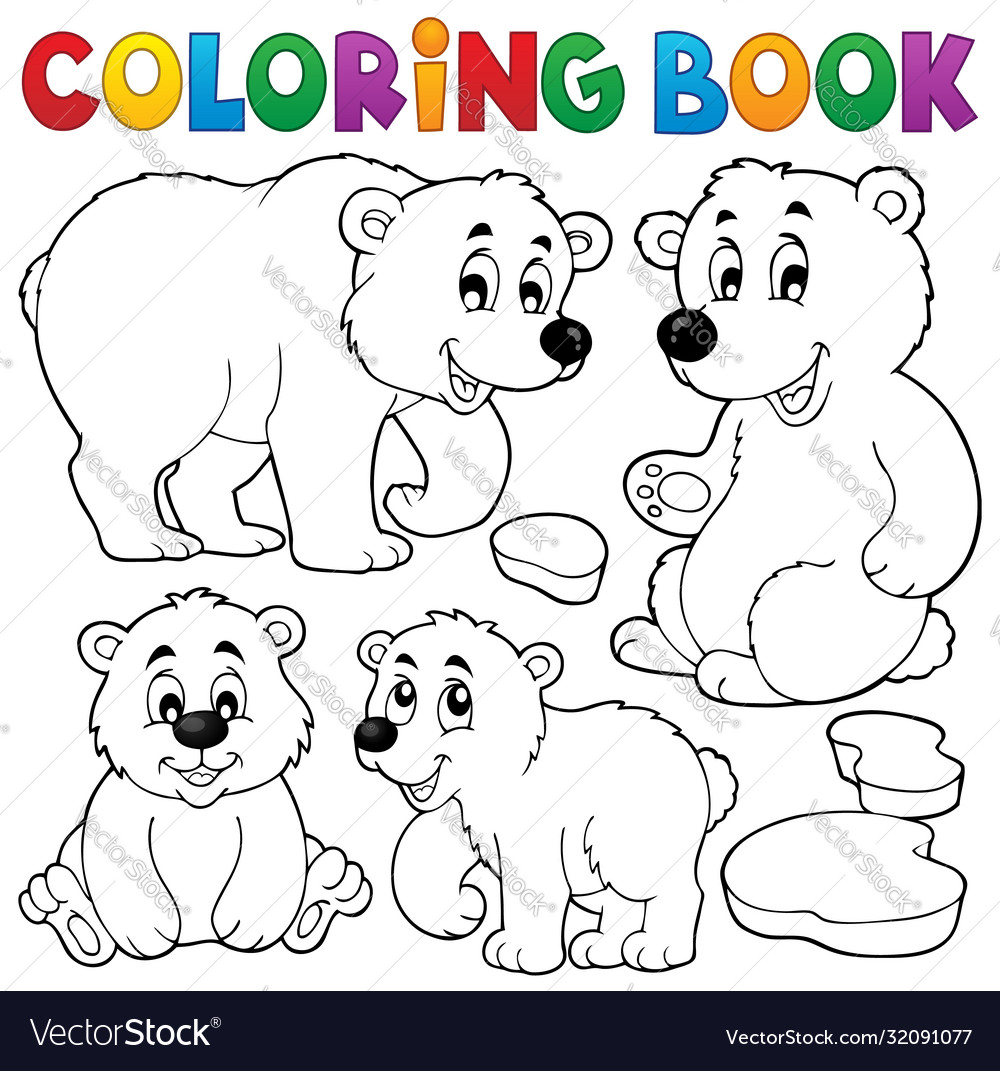 Coloring book with polar bears royalty free vector image
