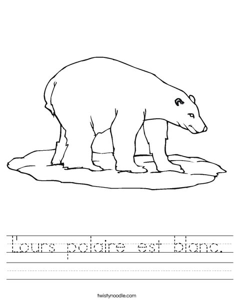 Lours polaire est blanc worksheet