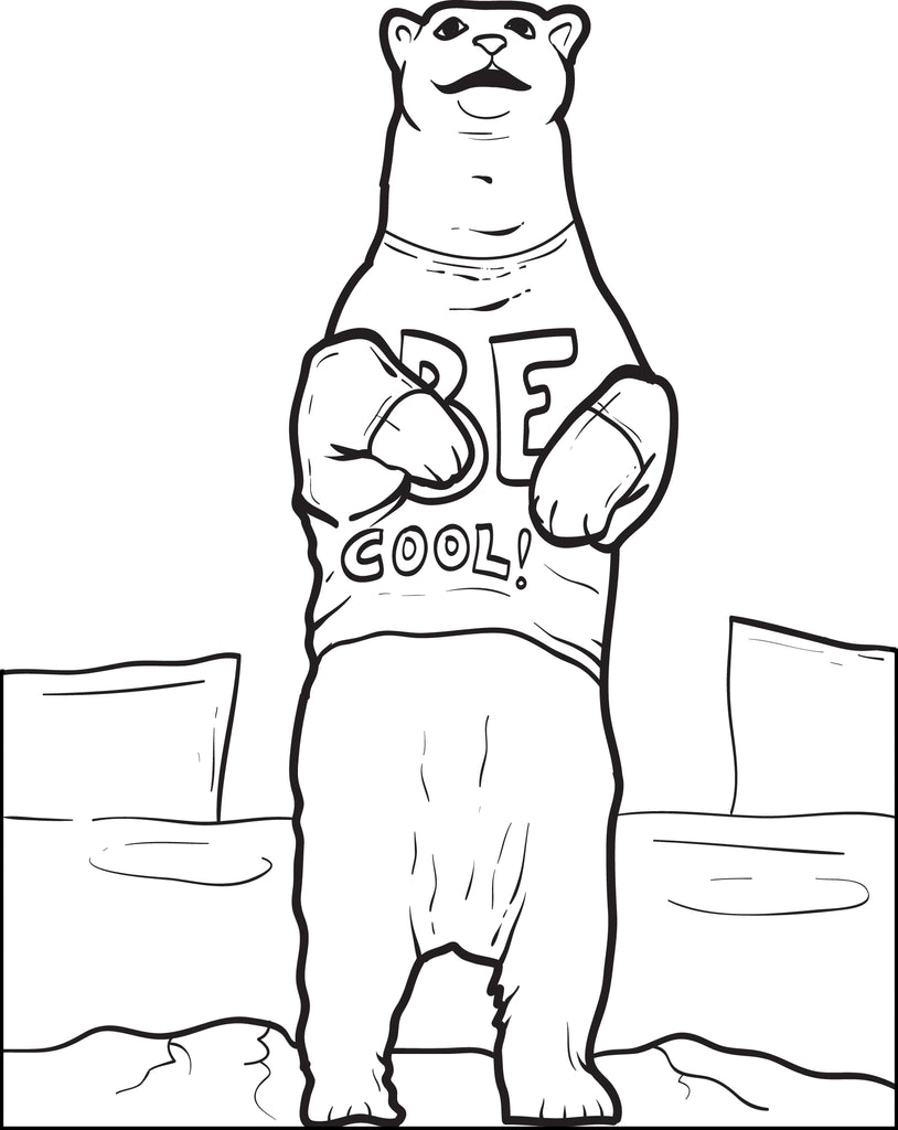 Printable polar bear coloring page for kids â