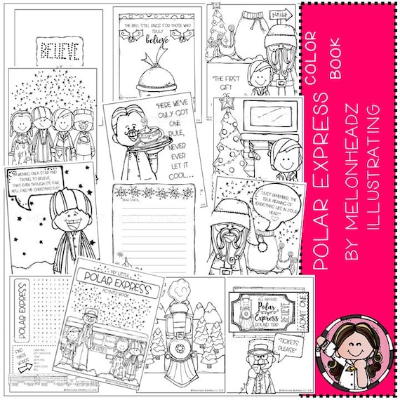 Polar express color book printable by melonheadz instant download