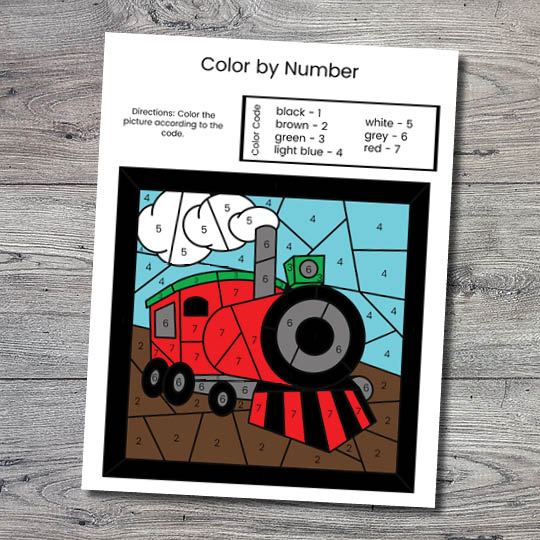 Polar express printables free color by number pack for christmas
