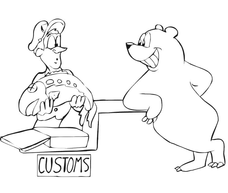 Cartoon polar bear coloring page