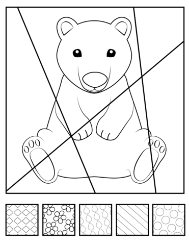 Fill bear with pop art patterns coloring page free printable coloring pages