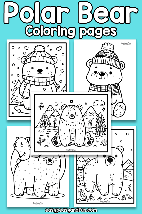 Polar bear coloring pages â easy peasy and fun hip