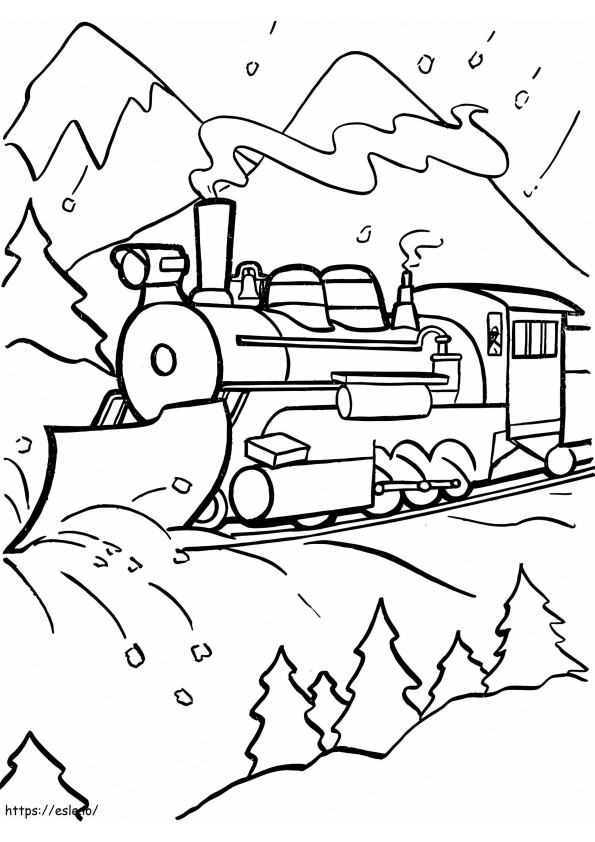 Printable polar express train coloring page