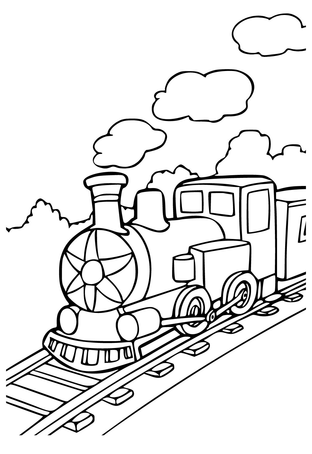 Free printable polar express rails coloring page for adults and kids
