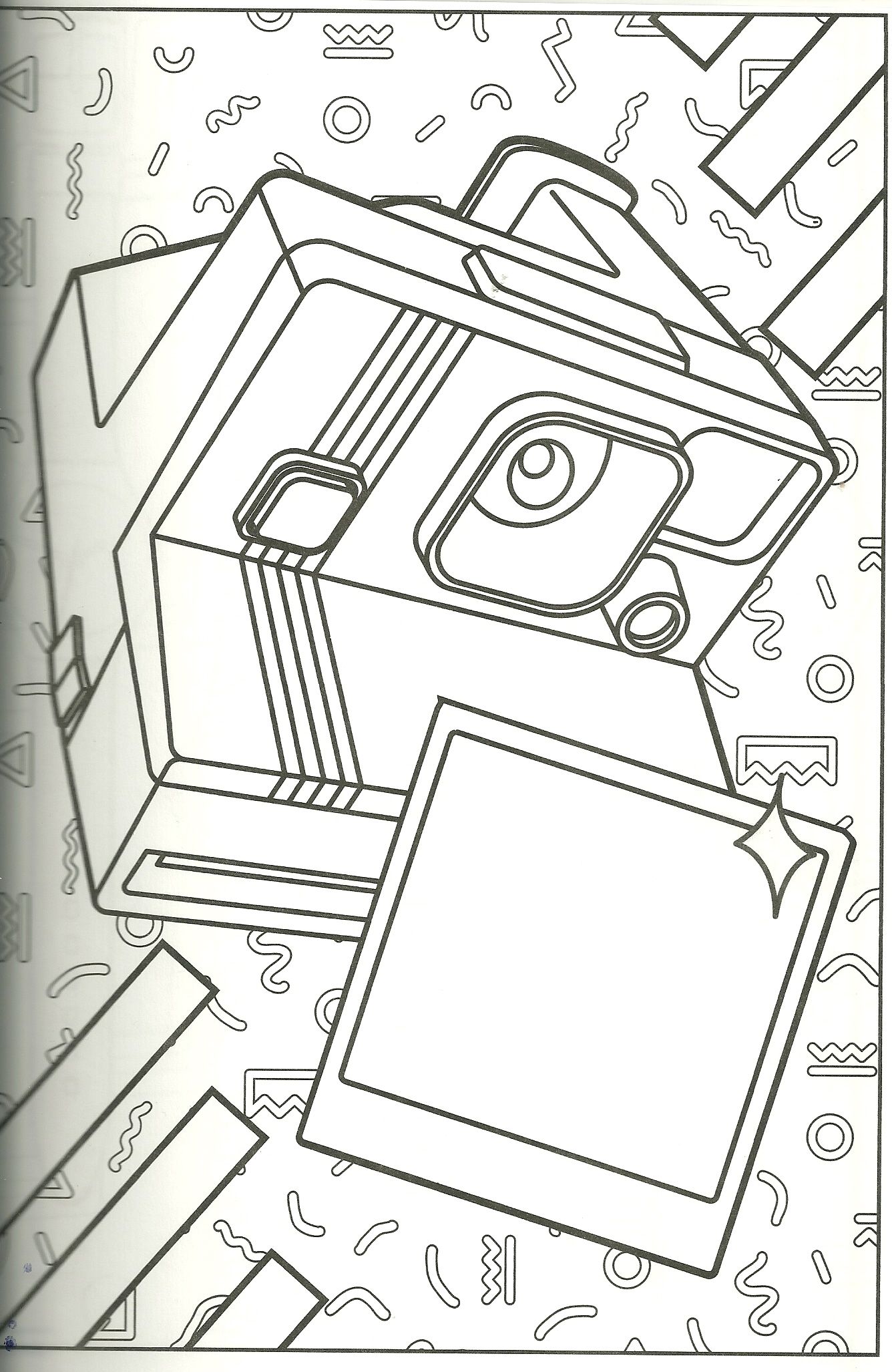 Polaroid coloring page i have one of these cameras i use often abstract coloring pages coloring book pages coloring books