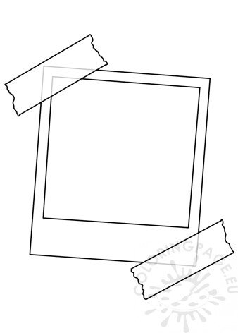 Printable polaroid template coloring page