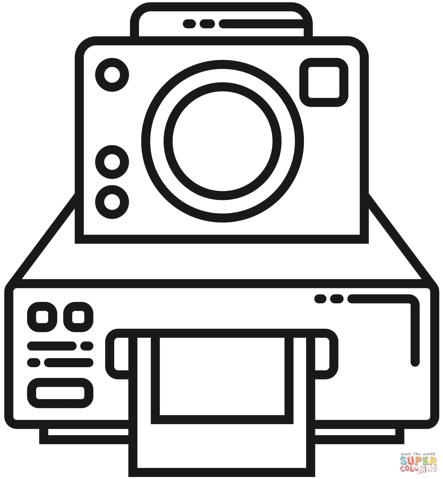 Polaroid coloring page free printable coloring pages