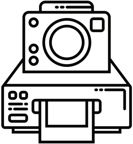 Polaroid coloring page free printable coloring pages