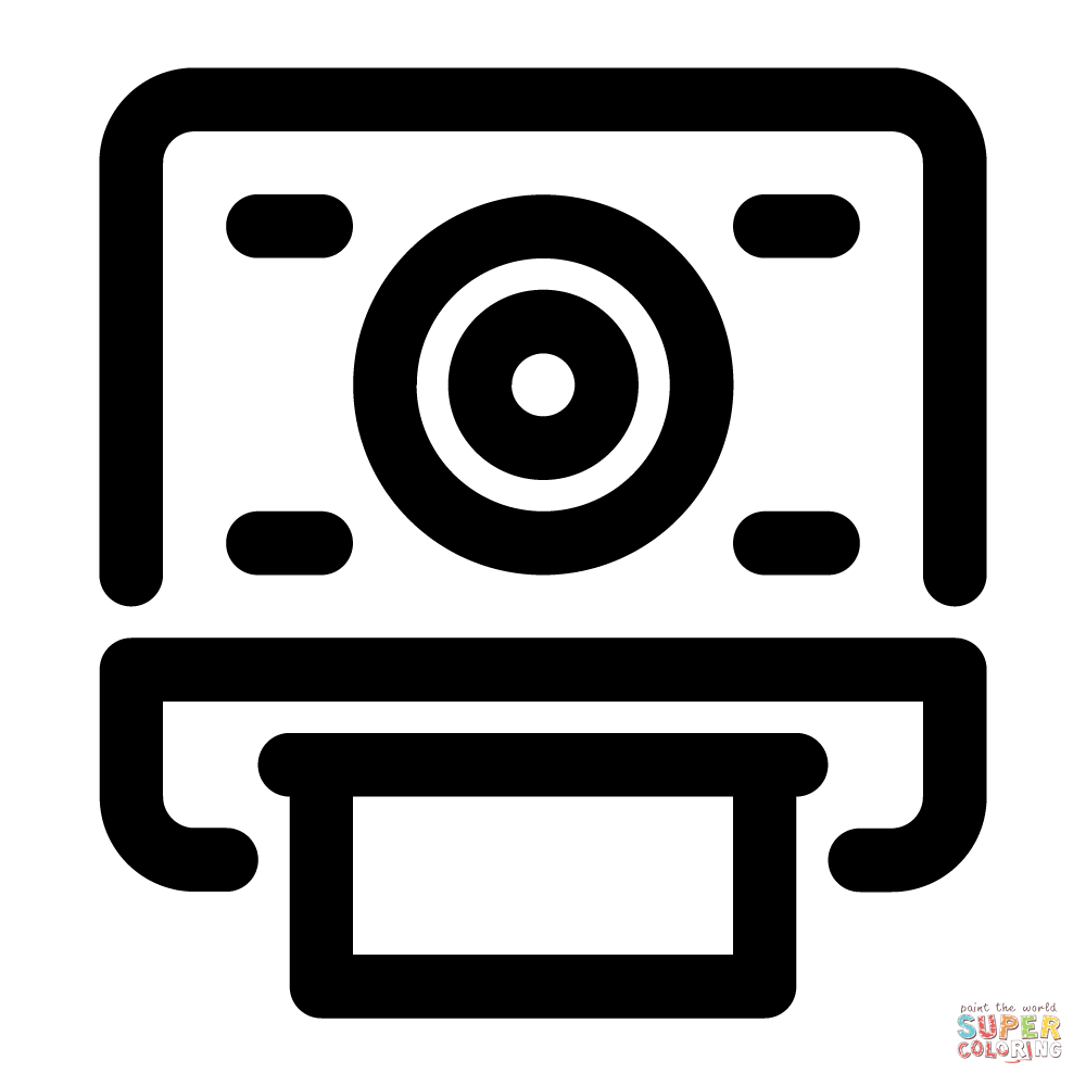Polaroid camera coloring page free printable coloring pages