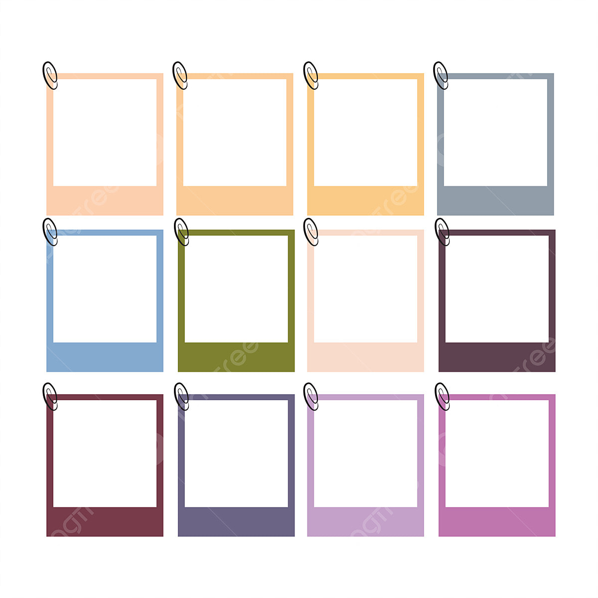 Colored polaroid clipart png images polaroid template peach color woman care eye png image for free download