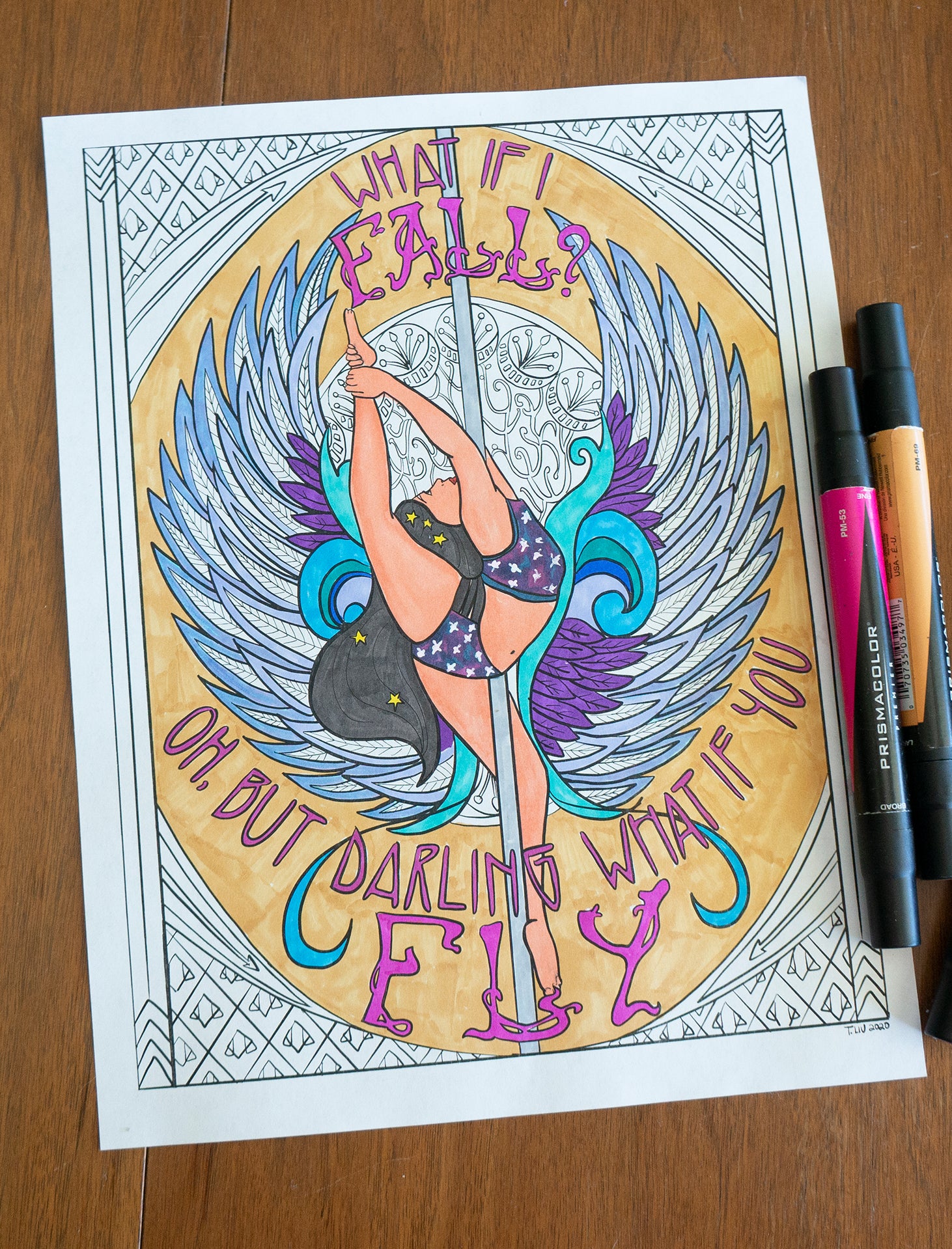 What if you fly eagle pole dancer digital coloring page x â push and pole