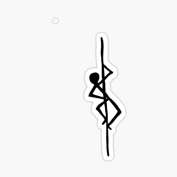 Emoticon pole dancer sticker for sale by steve gale