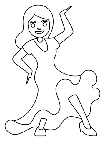 Woman dancing emoji coloring page free printable coloring pages