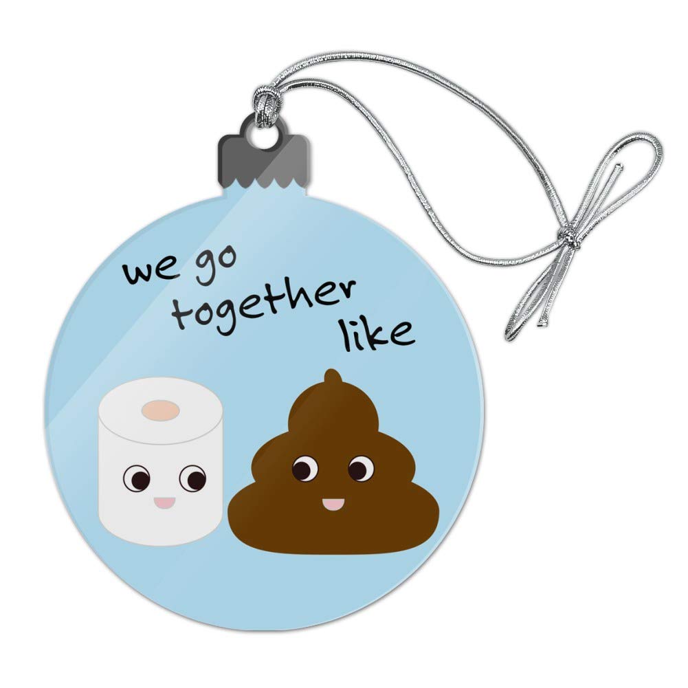 Graphics more toilet paper and poop we go together like funny emoji friends acrylic christmas tree holiday ornament home kitchen