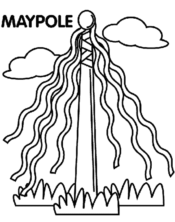 Maypole coloring page