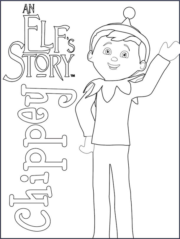 Free printable elf on the shelf coloring pages