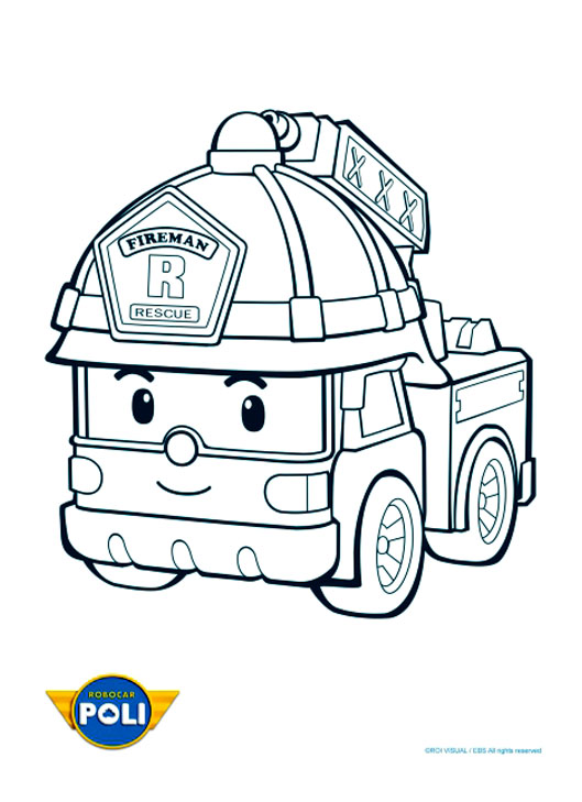 Robocar poli coloring pages for kids