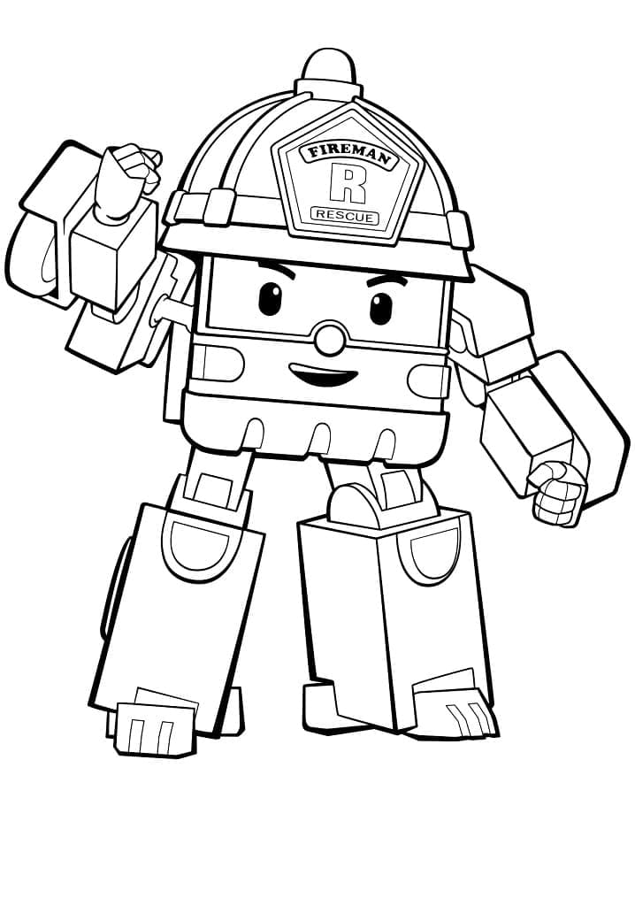 Roy robocar poli coloring page