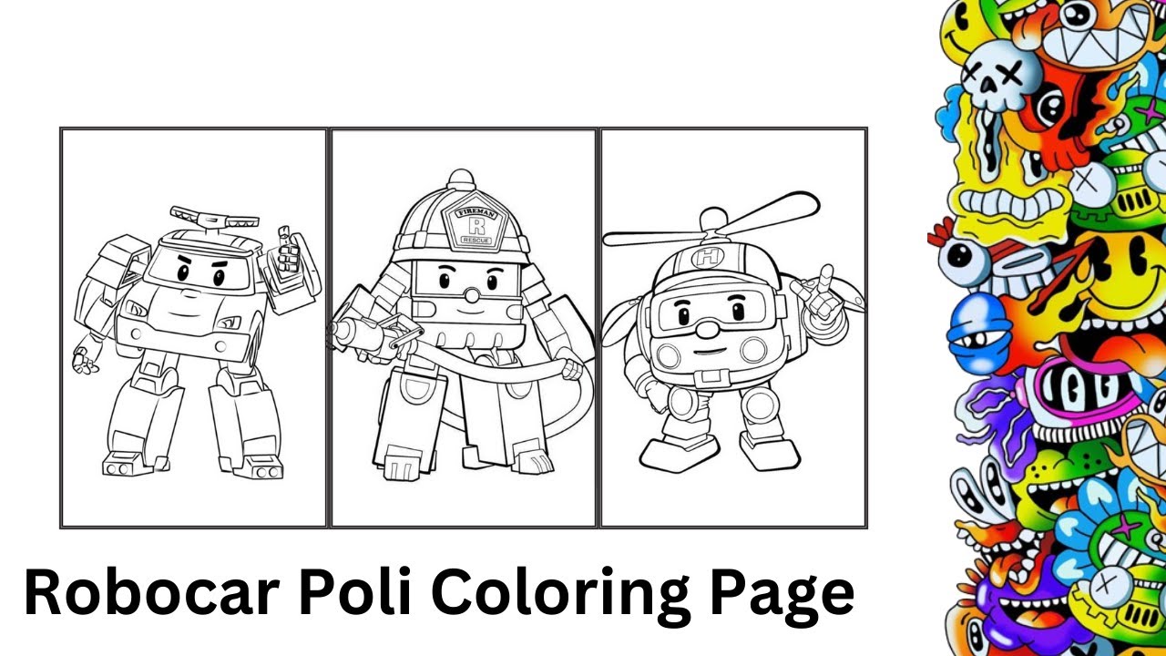 Robocar poli coloring pages drawing coloring