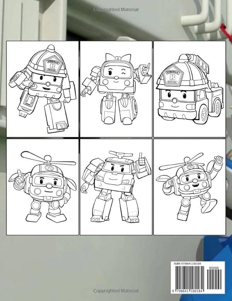 Robocar poli coloring book coloring book for kids and adults unofficial robocar poli book by