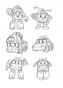 Free robocar poli drawing to download and color