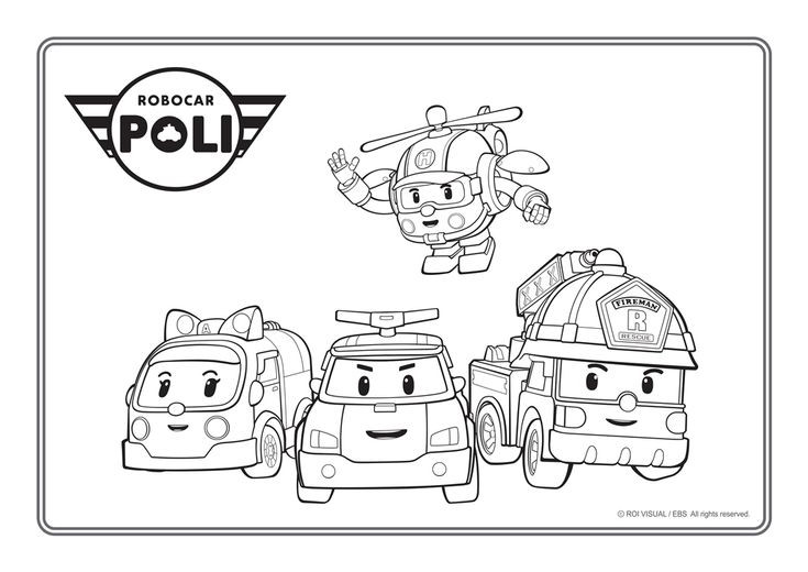 Robocar poli kids coloring books coloring pages for kids