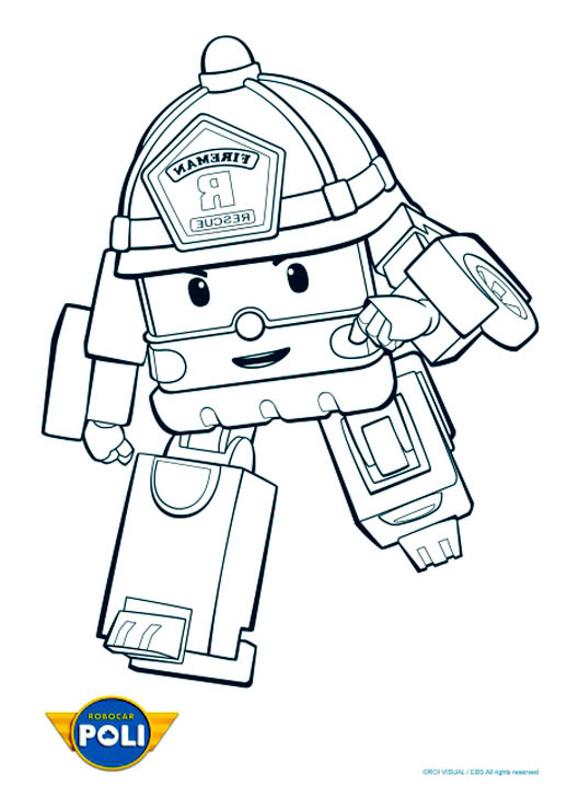 Robocar poli coloring pages for kids