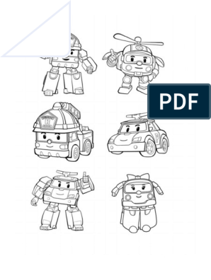 Coloring for kids robocar poli pdf