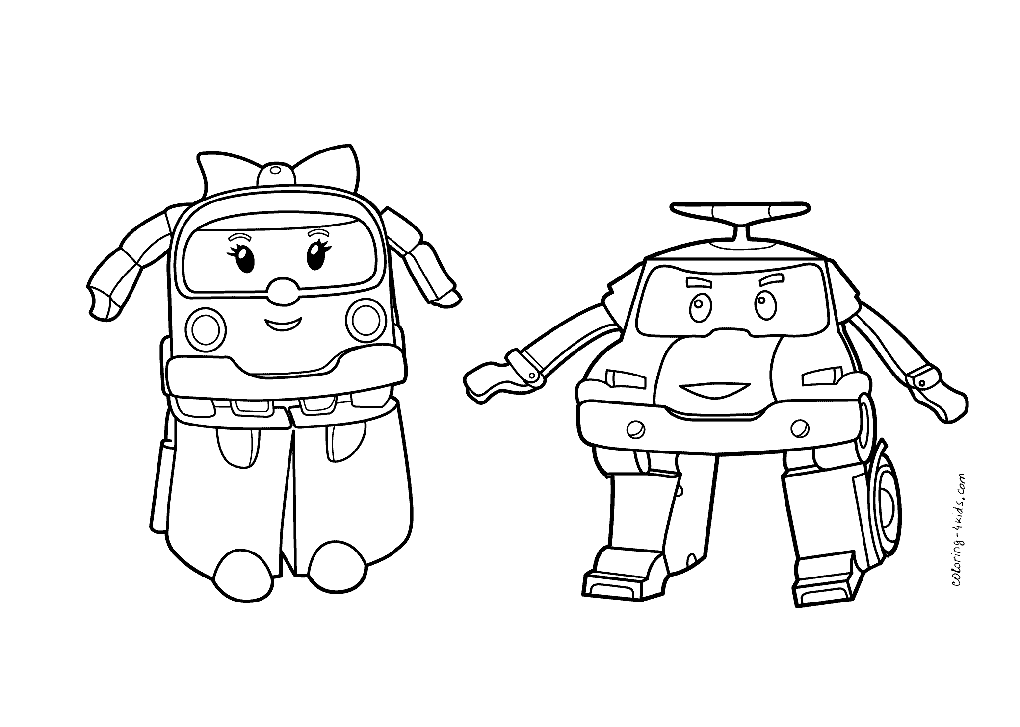 Robocar poli coloring pages poli and amber for kids printable free cars coloring pages coloring pages cartoon coloring pages
