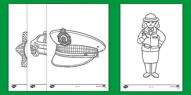 Police badge louring sheet teacher made