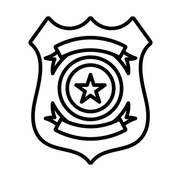 Police badge icon stock illustration