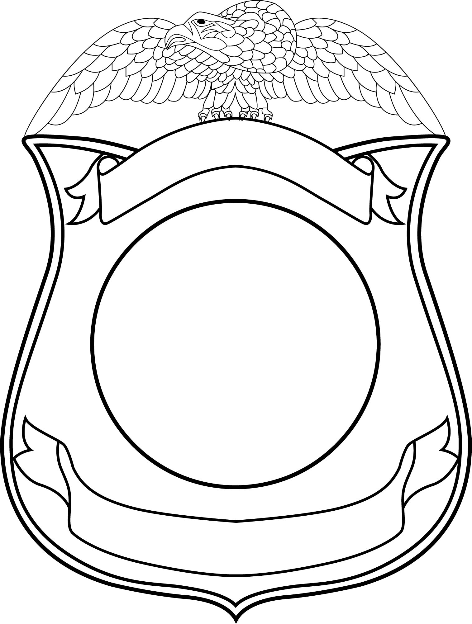 Blank police badge line art vector file black white vector o