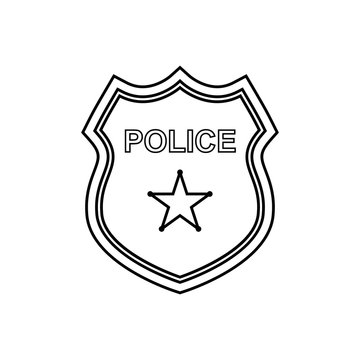 Police badge outline icon linear vector illustration vector