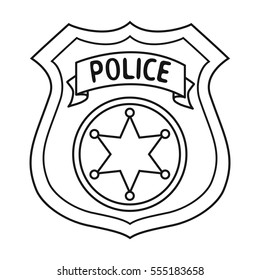 Police officer badge icon outline style stock vector royalty free