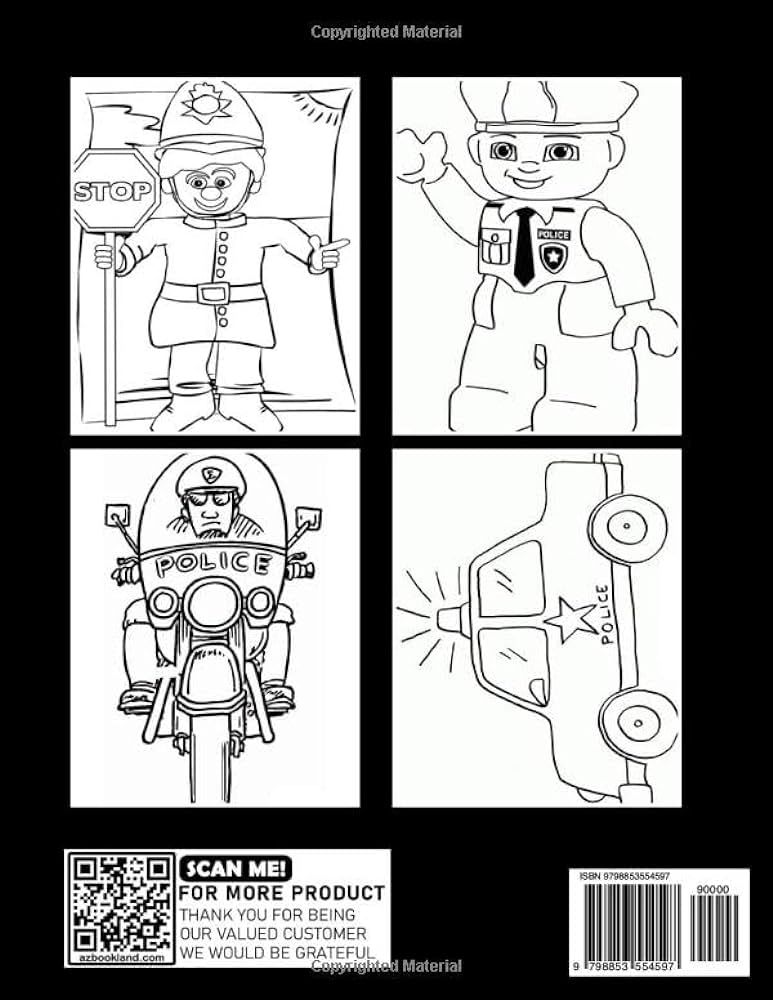 Police coloring book cop car coloring pages for kids to relax and enjoy perfect for any occasion with illustrations doherty karina books